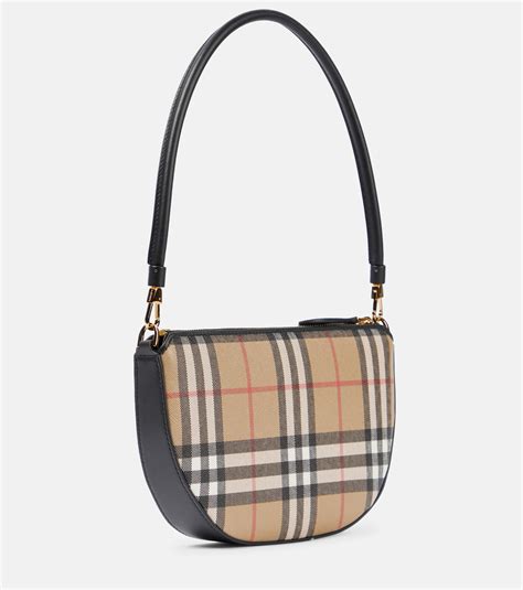 burberry olympia pouch checked shoulder bag